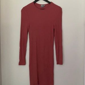 ASOS Long Sleeve Pink Bodycon Dress